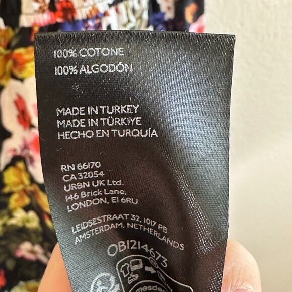 Anthropologie The Somerset Maxi Dress Sz. Small 100% Cotton NWT Black Floral - Picture 6 of 10